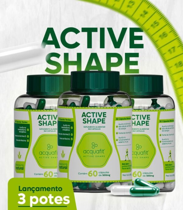 Combo 03 Unidades Active Shape Acquafit 60 Capsulas - Promoção
